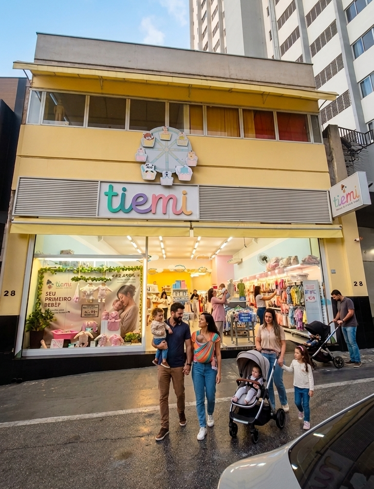 Fachada da Loja Tiemi na Rua Maylaski, em Sorocaba