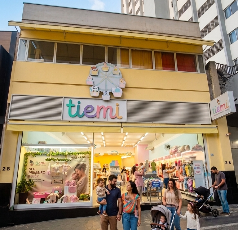 Fachada da Loja Tiemi na Rua Maylaski, em Sorocaba